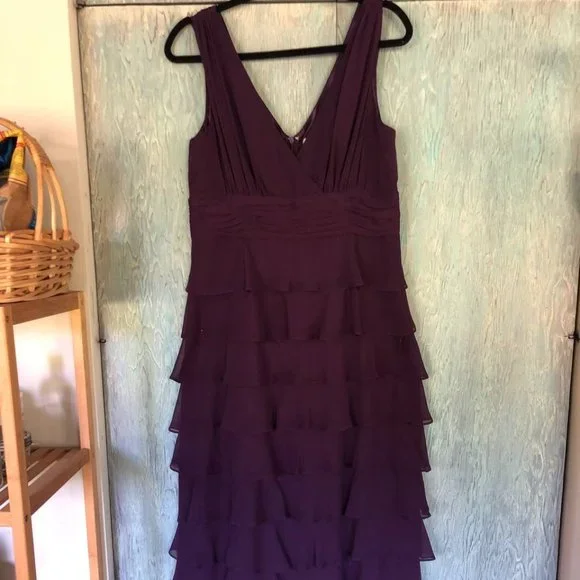 white christmas dresses Calvin Klein Deep Purple Bell 3/4 Sleeve Sheath Dress main image 1